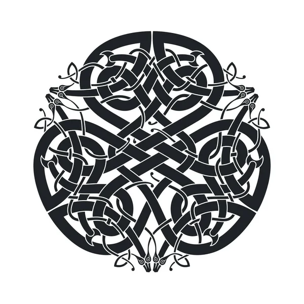 Nodo Circolare Celtico Vettoriale Ornamento Etnico Originale Design Geometrico — Vettoriale Stock
