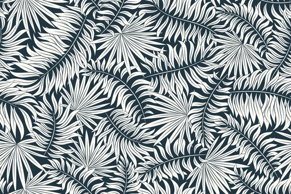Tropisches Nahtloses Natürliches Muster Exotischer Blätter Vektorfloraler Hintergrund — Stockvektor