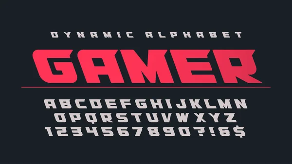 Dynamic Alphabet Design Speed Moving Original Characters Set Swatch Color — Stockový vektor