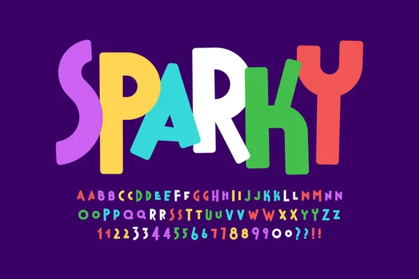 Trendy Comical Original Alphabet Design Bunt Schrift Vektorillustration Dekorativer Satz — Stockvektor