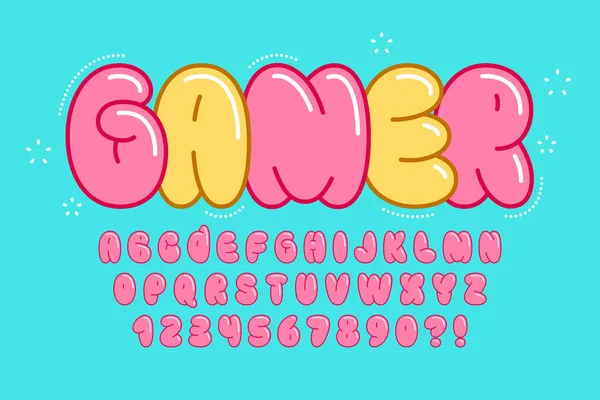 Trendy Bubble Komische Alphabet Design Bunt Schrift Vektorillustration Dekorativer Satz — Stockvektor