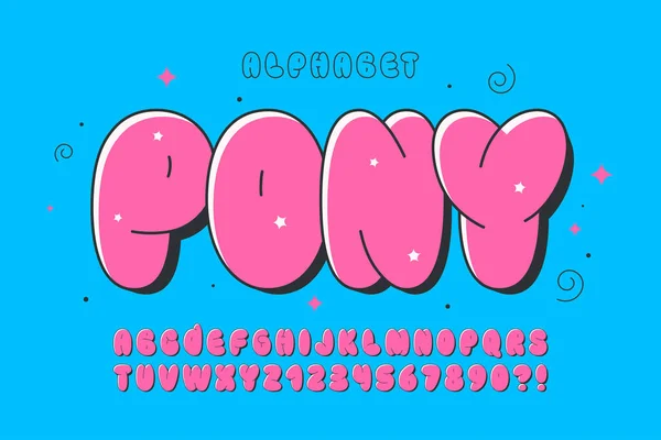 Trendy Bubble Comical Alphabet Design Colorful Typeface Vector Illustration Decorative — Stock Vector