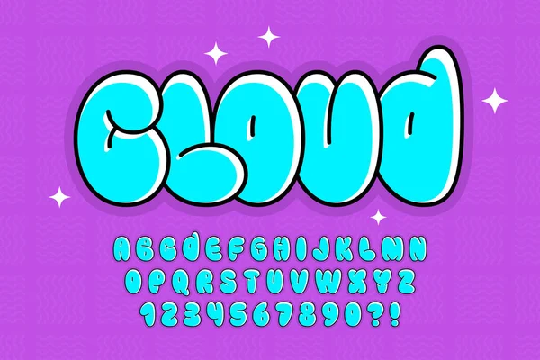 Trendy Bubble Komische Alphabet Design Bunt Schrift Vektorillustration Dekorativer Satz — Stockvektor