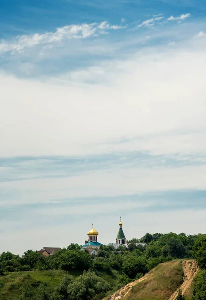 Vyshgorod Antiga Igreja Santos Boris Gleb Sob Belo Céu Nublado — Fotografia de Stock