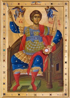 Athos, Kutsal Şehit George 'un ikonunu çizdi.