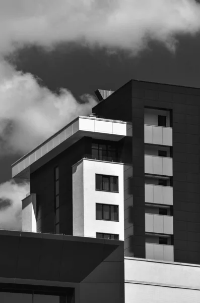 Arquitectura Geometría Edificio Moderno Blanco Negro Kiev — Foto de Stock