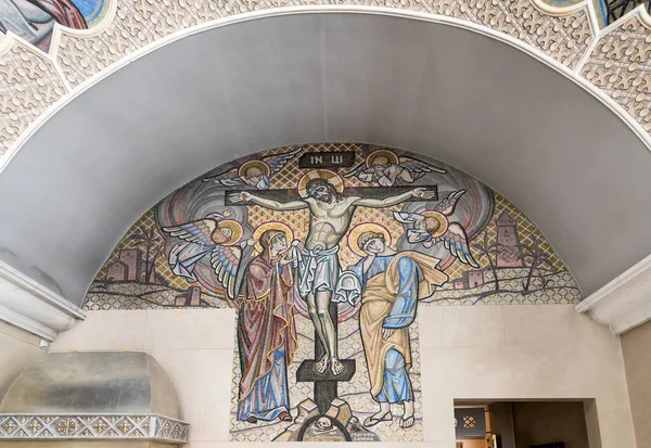Icono Del Panel Mosaico Crucifixión Jesucristo Cruz — Foto de Stock