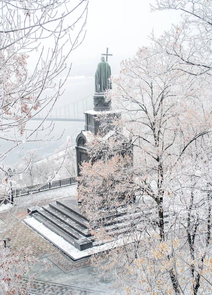Winterlandschaft Kiews Vom Wolodymyr Hügel — Stockfoto