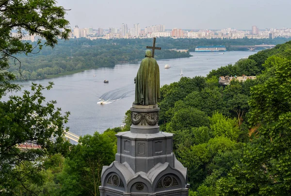 Tranquillo Paesaggio Calmo Dell Estate Kiev Dalla Collina Volodymyr — Foto Stock