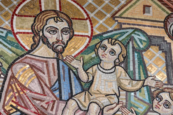 Jézus Krisztus Gyermekek Mozaik Ikonja — Stock Fotó