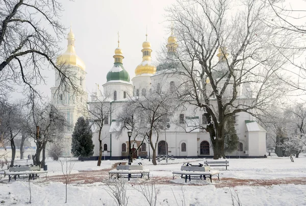 Saint Sophia Cathedral Kyiv Winter Cityscape — Stock Photo, Image