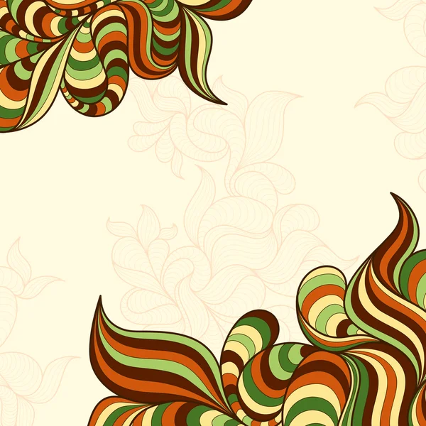 Abstracte golvende gestreepte bladeren — Stockvector