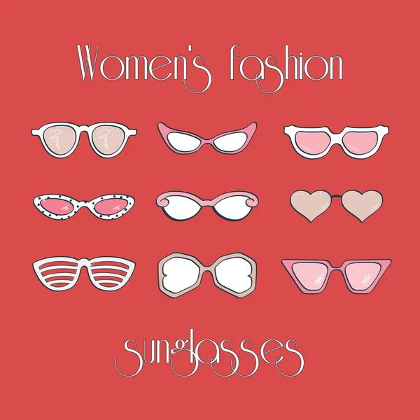 Women's fashion sunglasses — Stock Vector