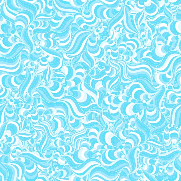 Dikişsiz soyut çizilmiş dalgalar desen mavi — Stok Vektör