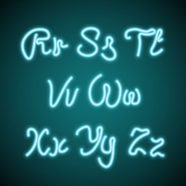 neon tüplerin gerçekçi şeffaf harfler