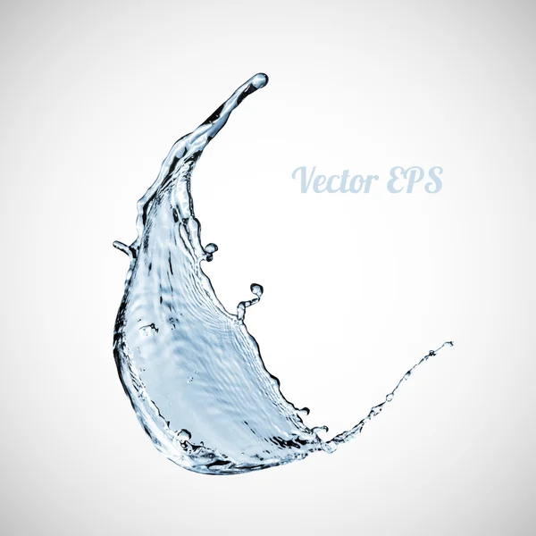 Modrá voda stříkající izolované na bílém pozadí — Stockový vektor