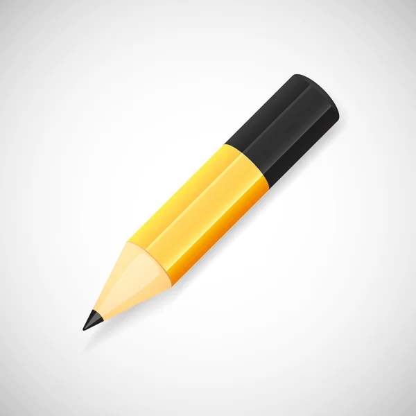 Lápis amarelo, isolado sobre fundo branco — Vetor de Stock