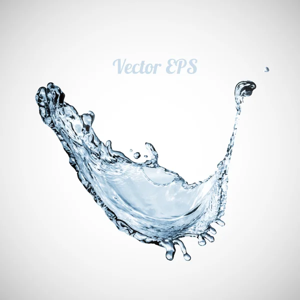 Spruzzo d'acqua blu isolato su sfondo bianco — Vettoriale Stock