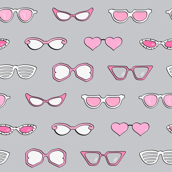 Patrón sin costuras, gafas de sol de moda para mujeres — Archivo Imágenes Vectoriales