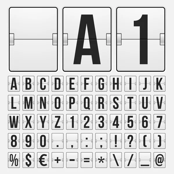 Countdown-Timer, mechanische Anzeigetafel in weißer Farbe — Stockvektor