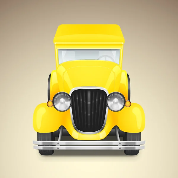 Carro retro amarelo — Vetor de Stock