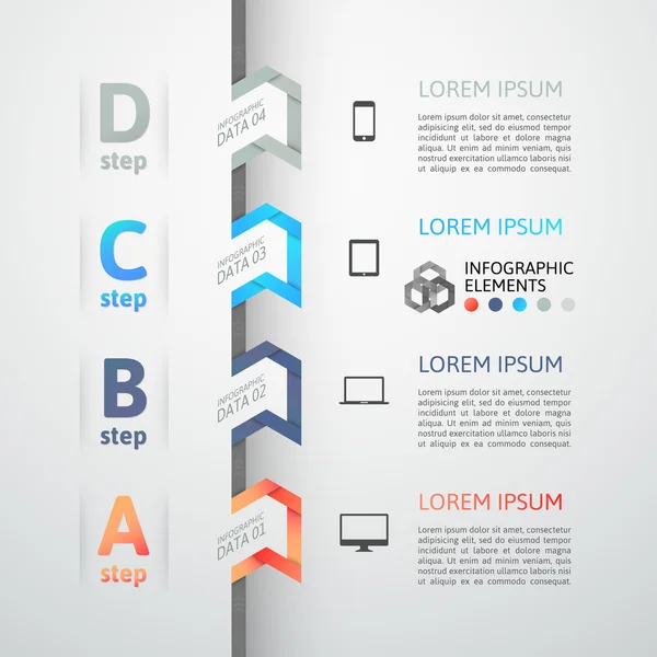 Modern business step origami style options banner — Stock Vector