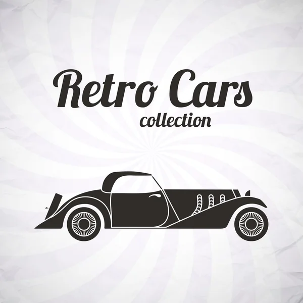 Ρετρό καμπριολέ αυτοκίνητο άθλημα, vintage συλλογή — Διανυσματικό Αρχείο