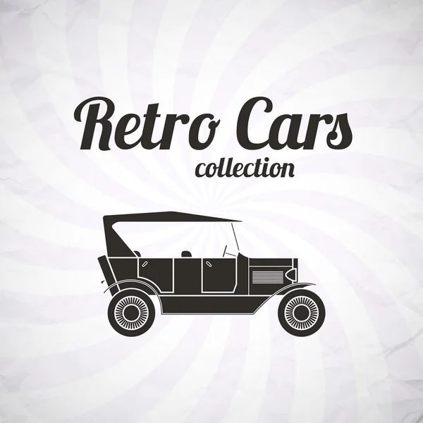 Samochód retro kabriolet, kolekcja vintage — Wektor stockowy
