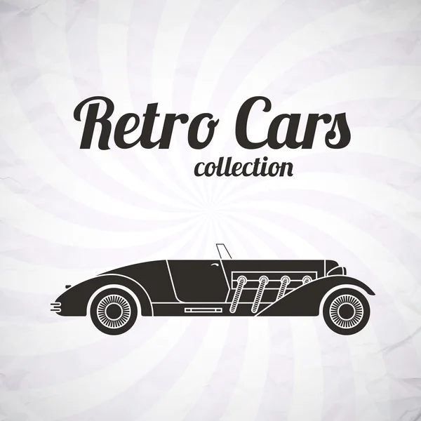 Retro cabriolet sport car, vintage collection — Stock Vector