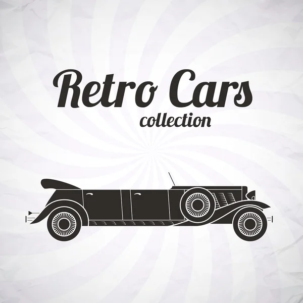 Retro limusina cabriolet coche, colección vintage — Archivo Imágenes Vectoriales