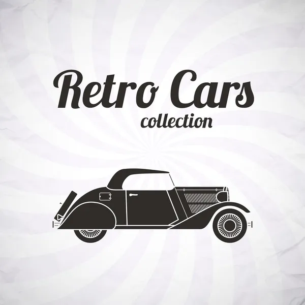 Ρετρό καμπριολέ αυτοκίνητο, vintage συλλογή — Διανυσματικό Αρχείο
