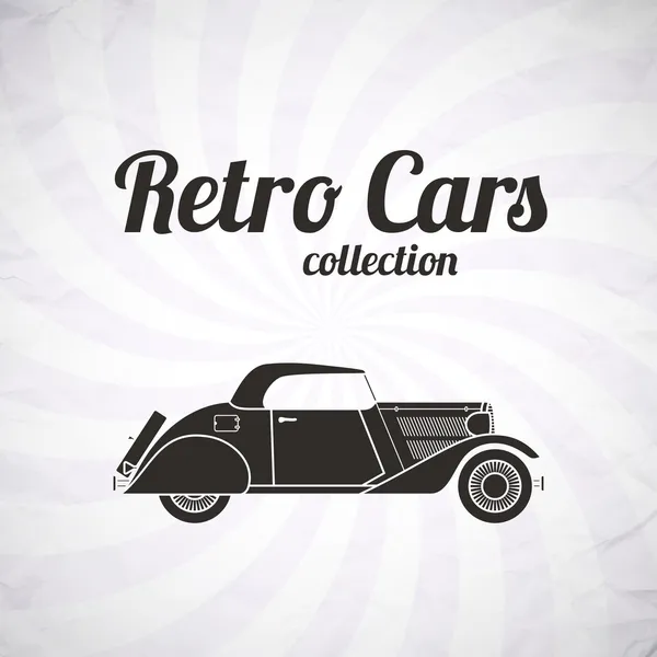 Coche retro cabriolet, colección vintage — Archivo Imágenes Vectoriales