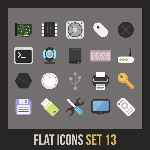 Platt ikoner set — Stock vektor