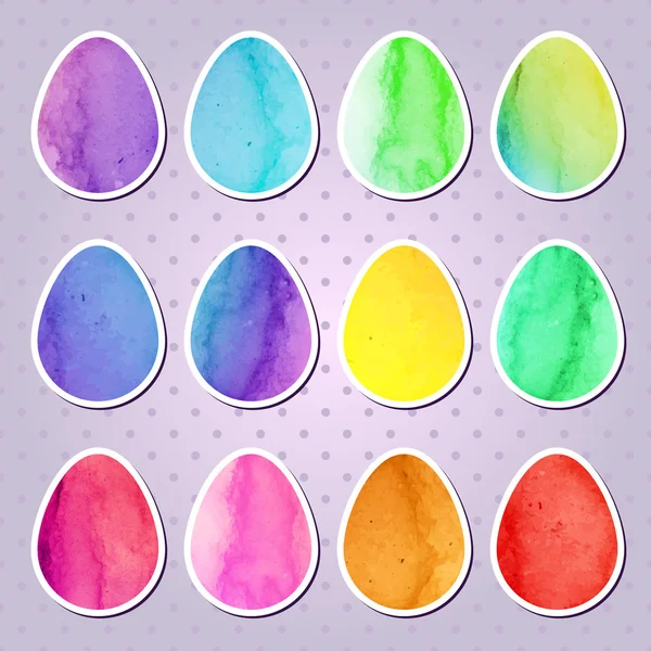 Conjunto de huevos de Pascua de colores — Vector de stock