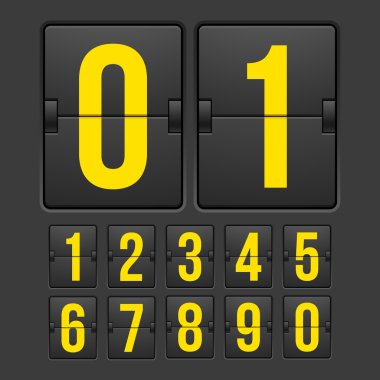 Countdown timer, white color mechanical scoreboard