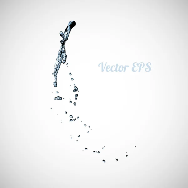 Modrá voda stříkající izolované na bílém pozadí — Stockový vektor