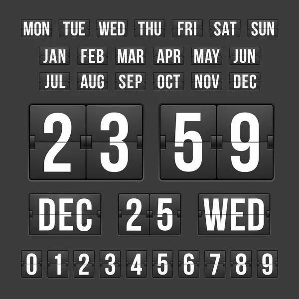Timer och datum, kalender resultattavlan — Stock vektor