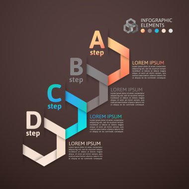 modern iş adım origami stil seçenekleri afiş