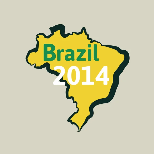 Простая карта Бразилии — стоковый вектор