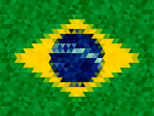 Fundo geométrico triangular, conceito de bandeira do Brasil — Vetor de Stock