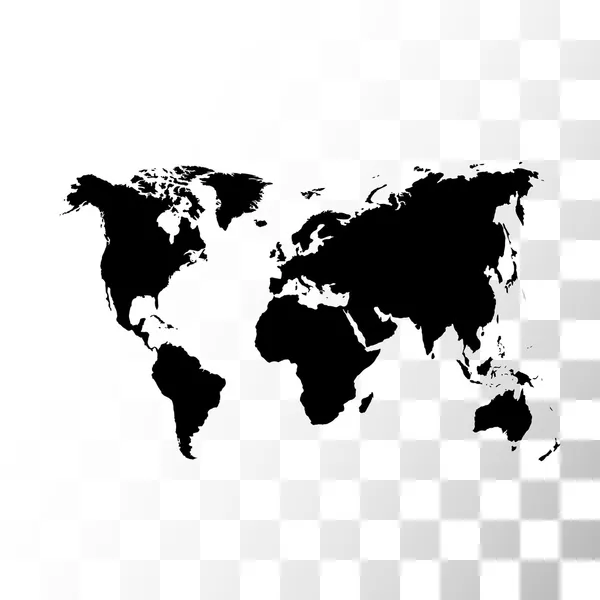 Carte du monde vectorielle noire — Image vectorielle