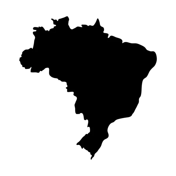 Plano simples Brasil mapa — Vetor de Stock