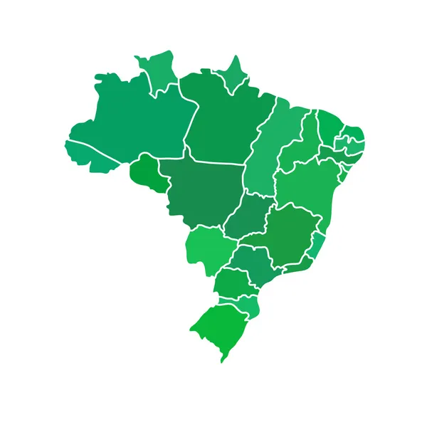 Plano simples Brasil mapa — Vetor de Stock