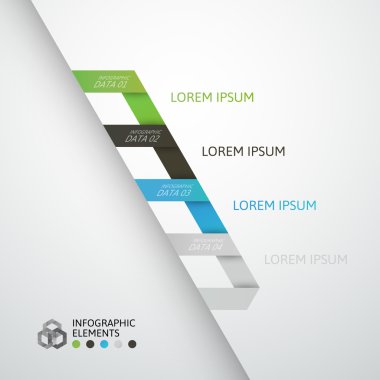 modern iş adım origami stil seçenekleri afiş