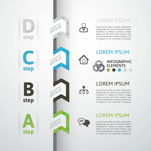 Modern business step origami style options banner — Stock Vector