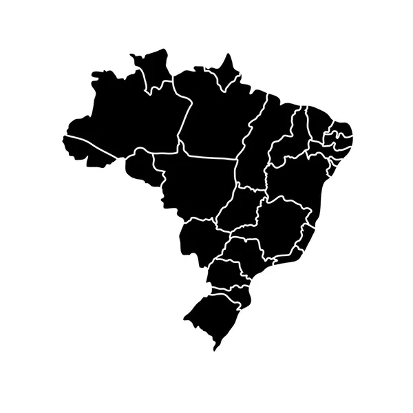 Plano simples Brasil mapa — Vetor de Stock