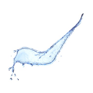 mavi su sıçraması beyaz üzerine izole edilmiş