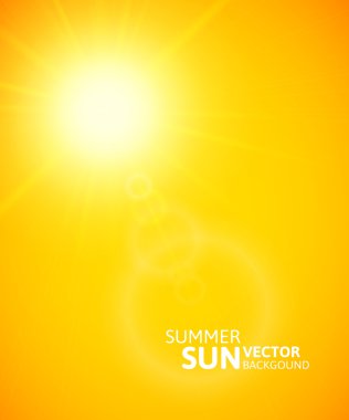 Yaz arka plan, mercek parlaması ile yaz güneşi