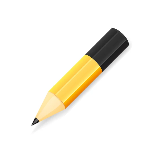 Yellow pencil, isolated on white background — Stock Vector