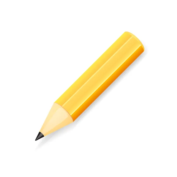 Yellow pencil, isolated on white background — Stock Vector
